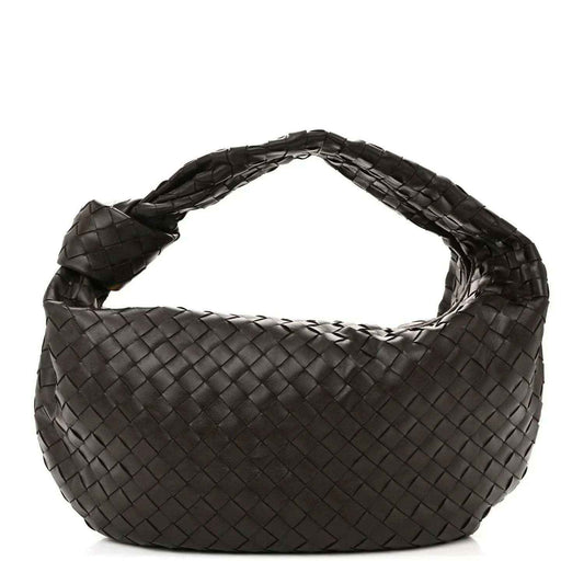 Small intrecciato leather Jodie bag with woven hobo shape and top handle