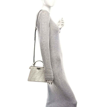 Silver crystal leather mini satchel with shoulder strap