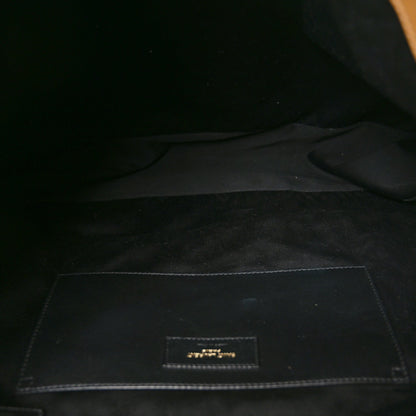Lined interior pocket with logo label patch inside the bag