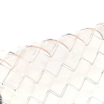 Large tote bag with intrecciato lattice weave, light PVC and leather in cream tone