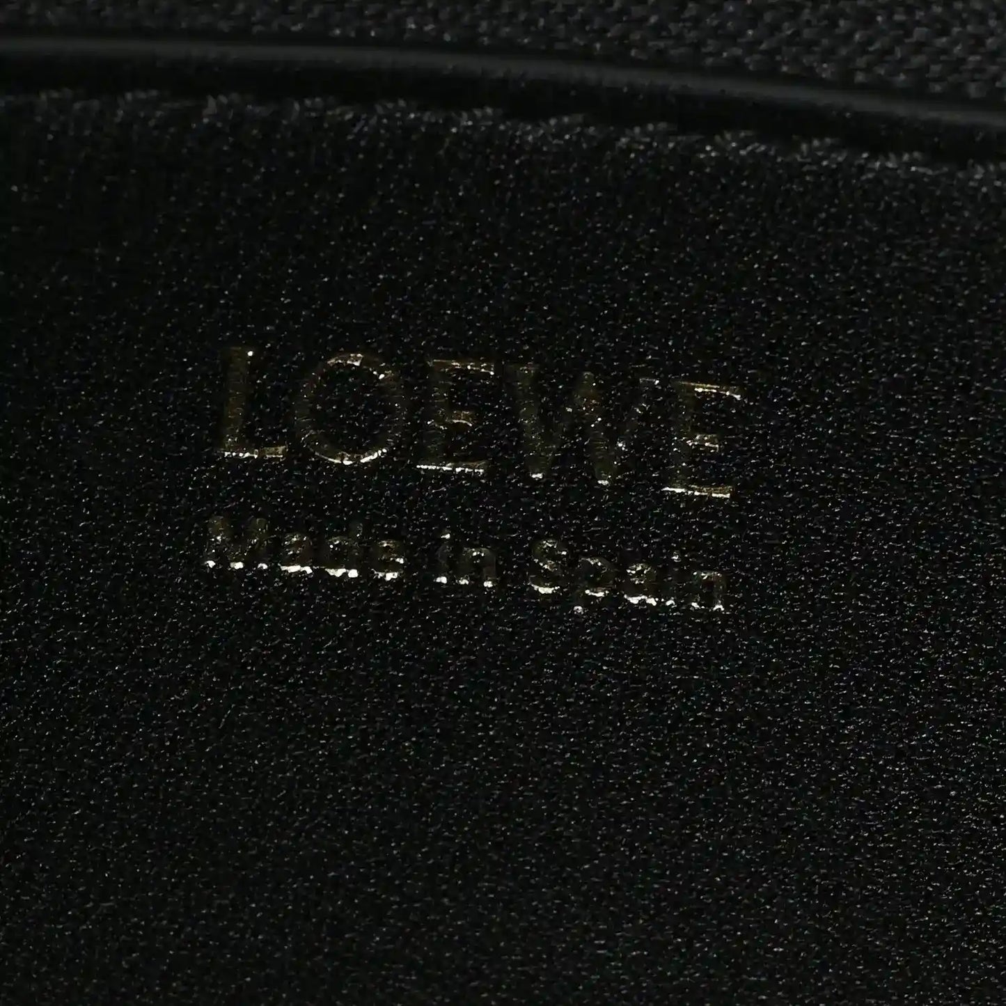 LOEWE logo on black leather bag