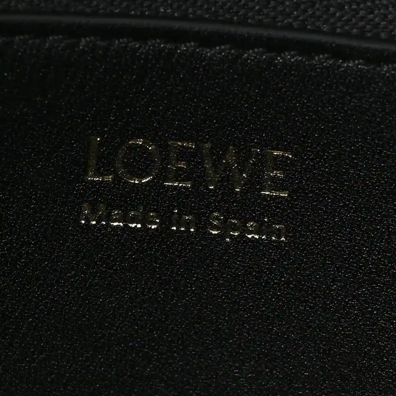 LOEWE logo on black leather bag