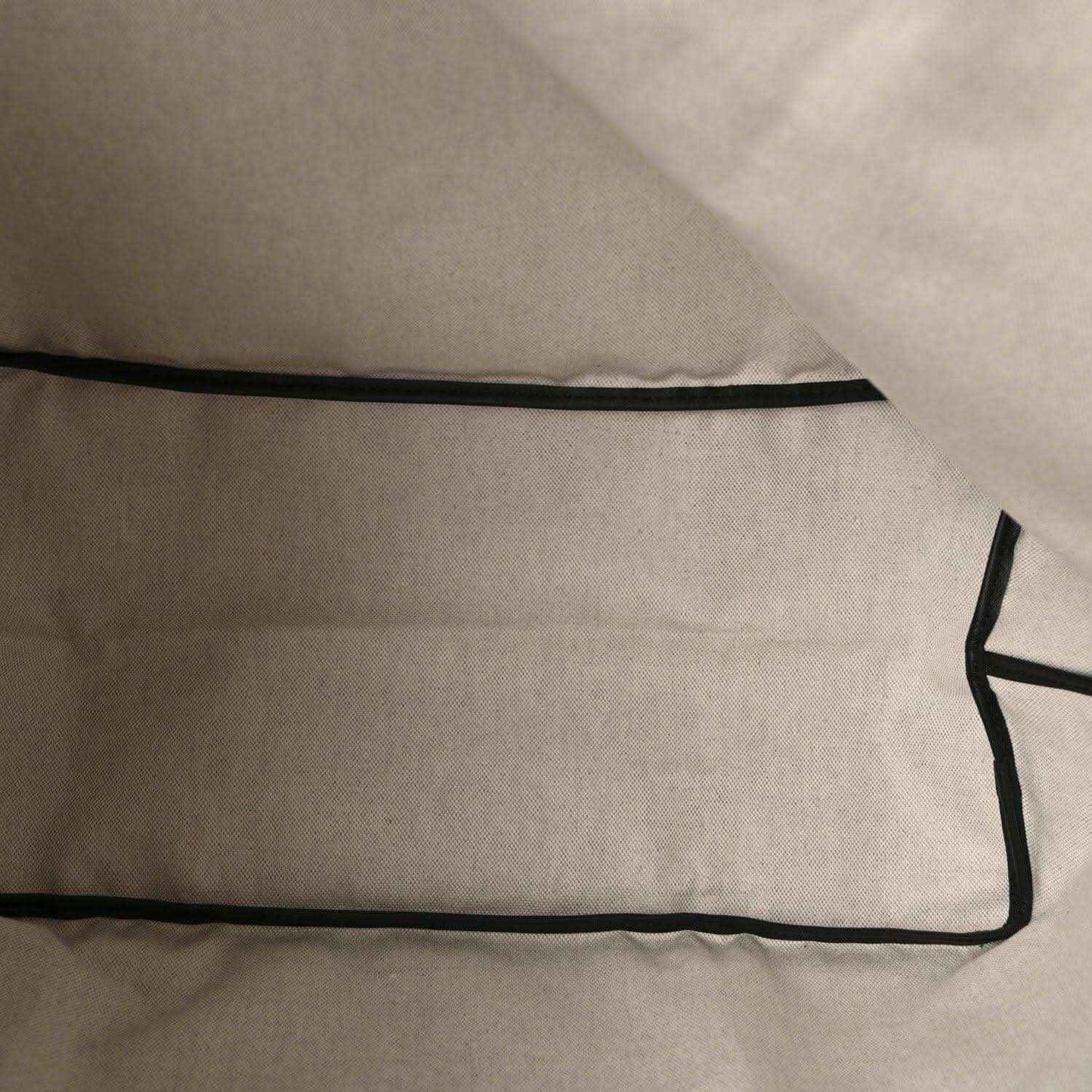 Tote bag interior lining with black piping seam detail