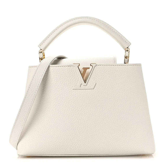 Louis Vuitton Capucines BB leather handbag with gold-tone LV logo and top handle