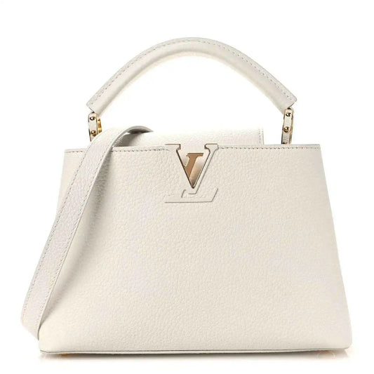 Louis Vuitton Capucines BB leather handbag with gold-tone LV logo and top handle
