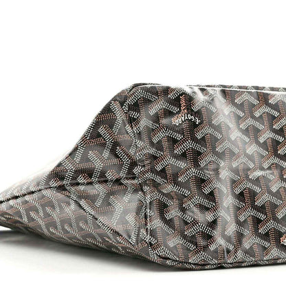 Goyard tote bag PM, patterned canvas with stitched trim, top edge and folds