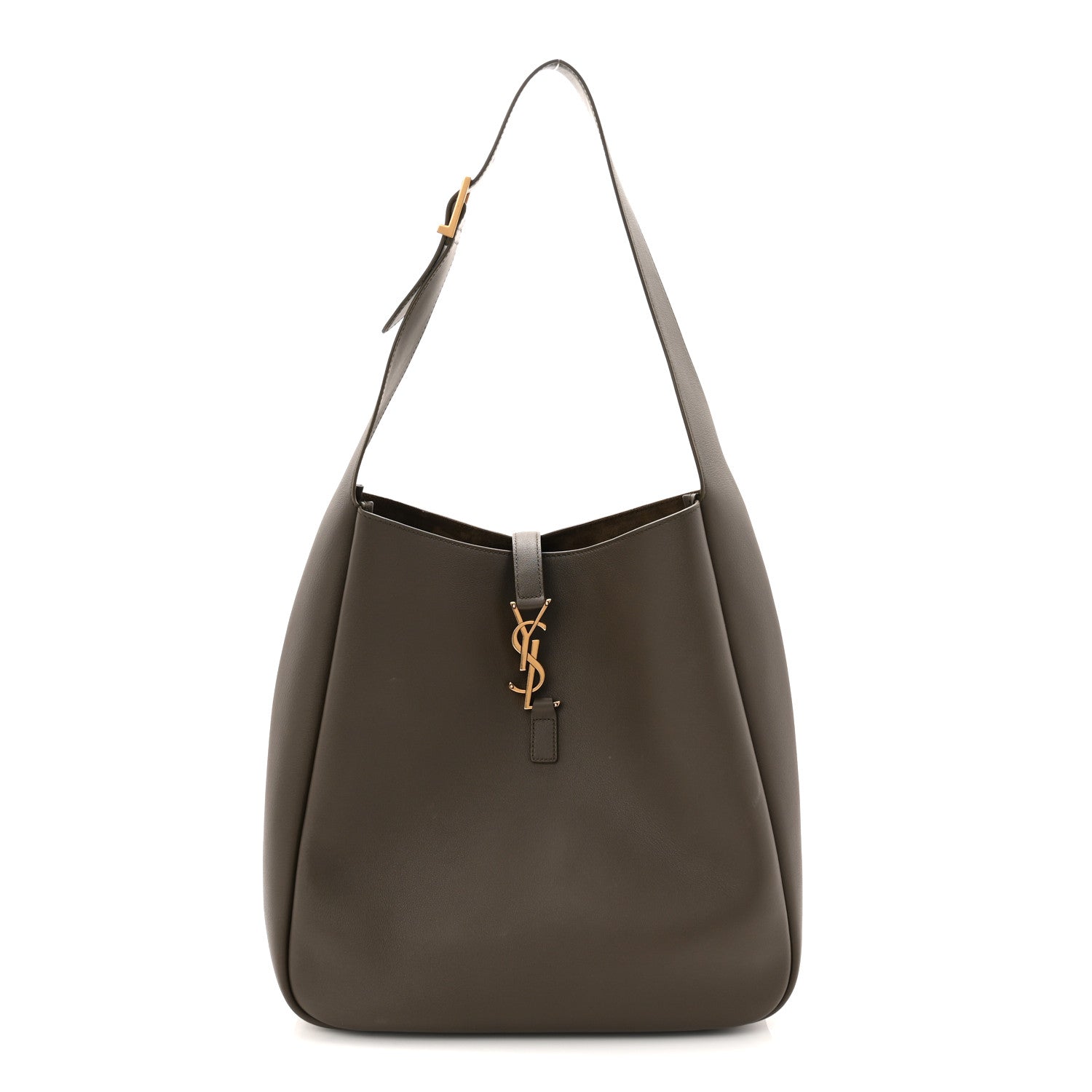 Saint Laurent smooth calfskin large Le 5 A 7 hobo bag in light musk, single strap