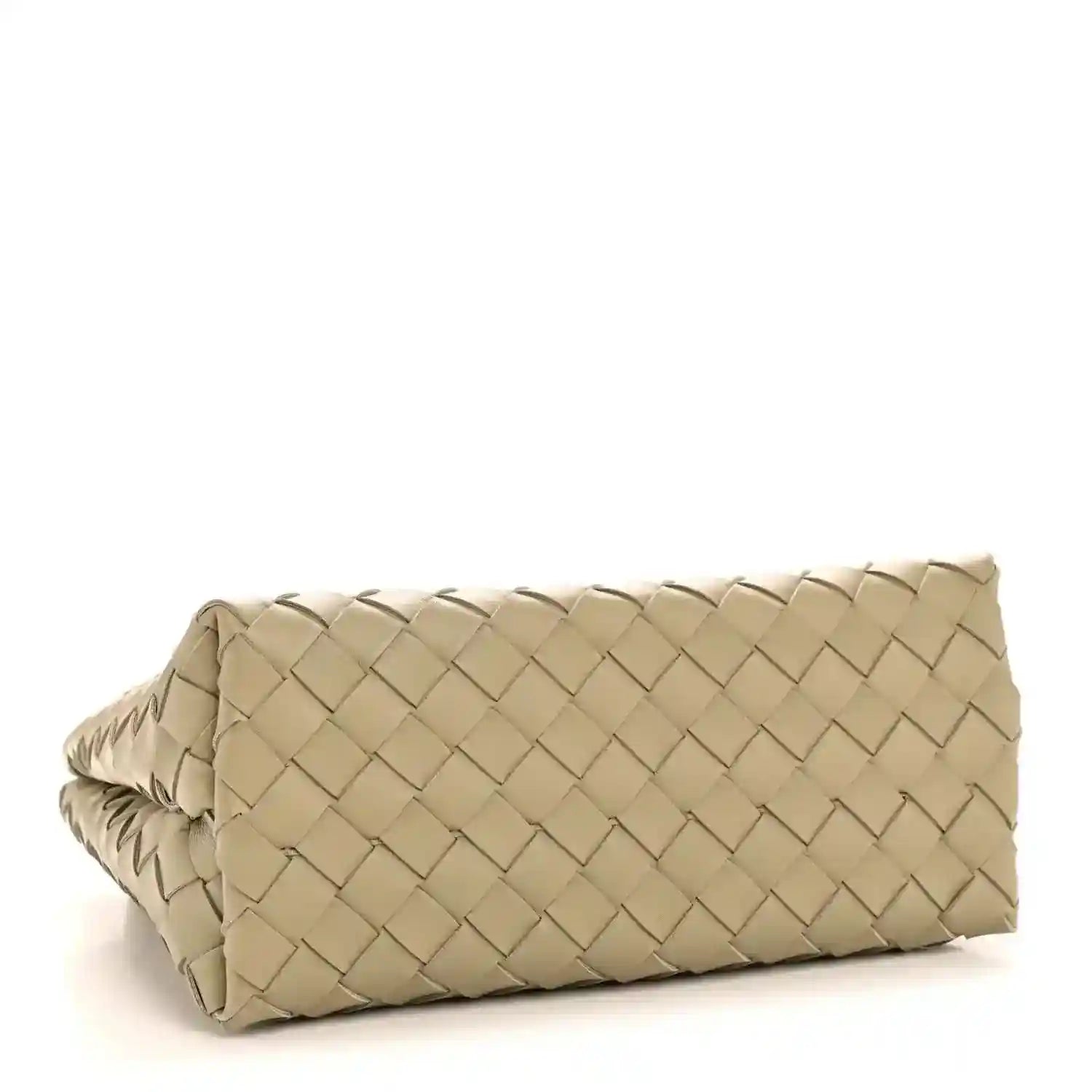 Bottega Veneta small Andiamo shoulder bag, woven leather panels, travertine tone