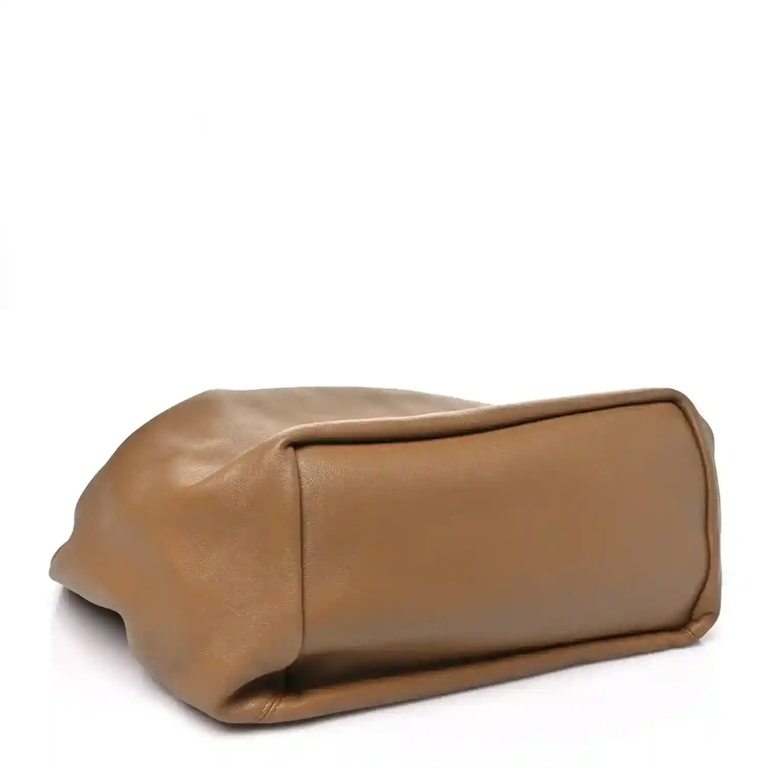 Loewe leather small shoulder bag with smooth fold-over silhouette, oak brown