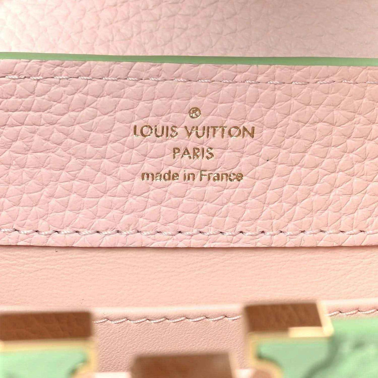 Louis Vuitton Paris made in France stamp on handbag lining