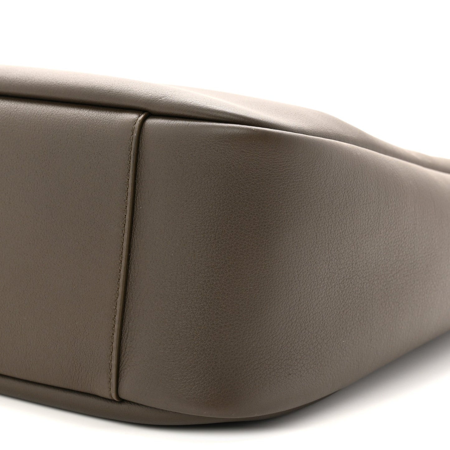 Saint Laurent smooth calfskin hobo bag side seam and rounded base in light musk