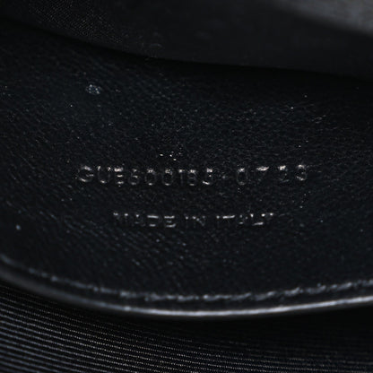 Saint Laurent black leather satchel embossed size code on inside seam