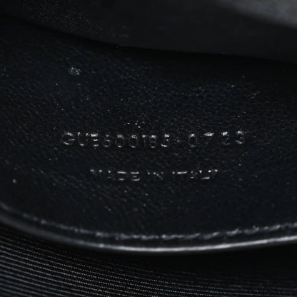 Saint Laurent black leather satchel embossed size code on inside seam