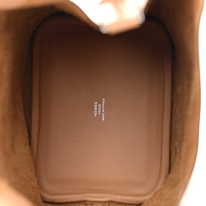 Micro tote bag interior lining with Hermes Paris label