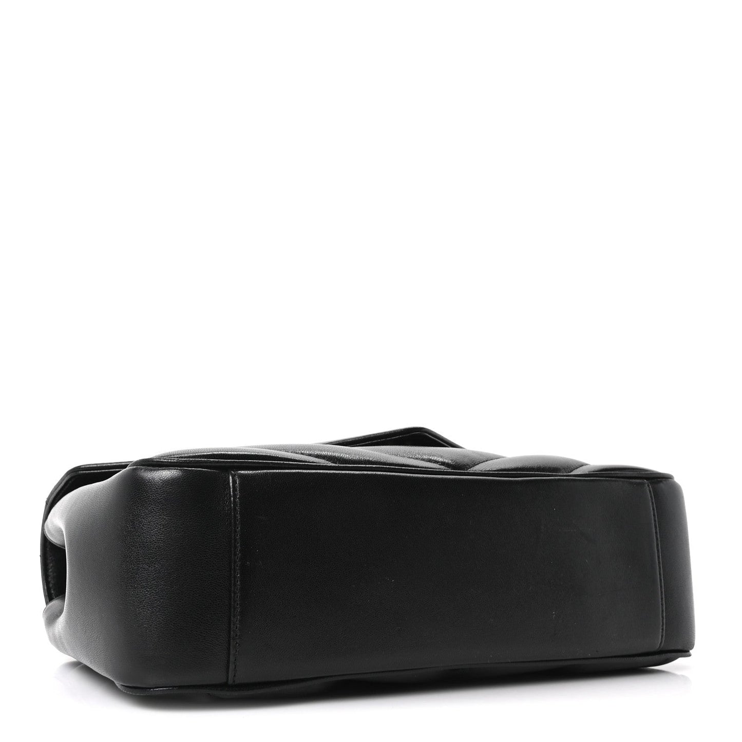 Black medium shoulder bag with smooth base and quilted sides