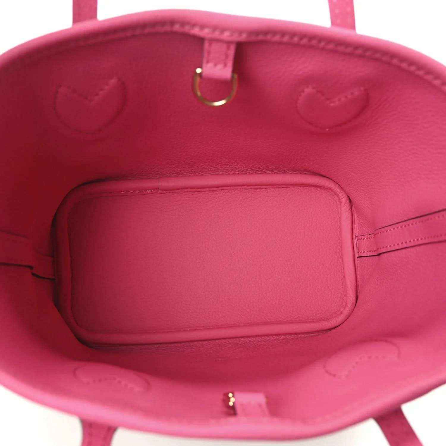 Louis Vuitton monogram tote bag interior pocket with pink lining