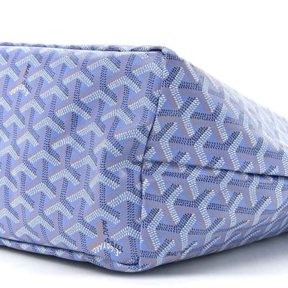 Goyard Goyardine PM tote bag, light blue patterned canvas, rolled top with strap
