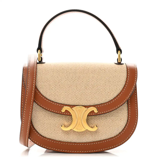 Mini Shoulder Bag Canvas Leather