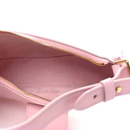 Celine smooth calfskin Ava shoulder bag interior with zipper opening and pink strap