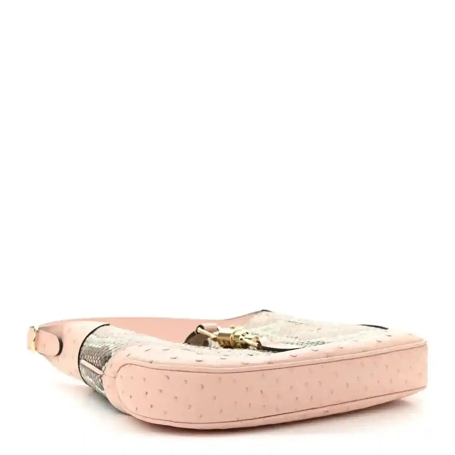 Gucci small Jackie 1961 hobo bag with pink leather back and gold top clasp