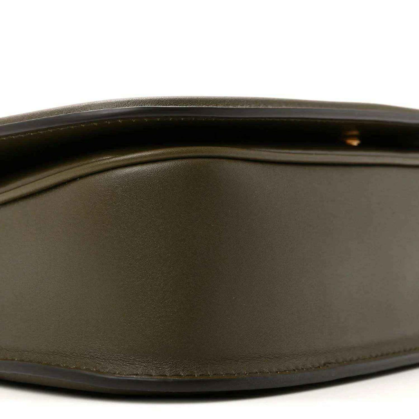 Gucci medium Blondie bag, forest green leather close-up of smooth side panel texture