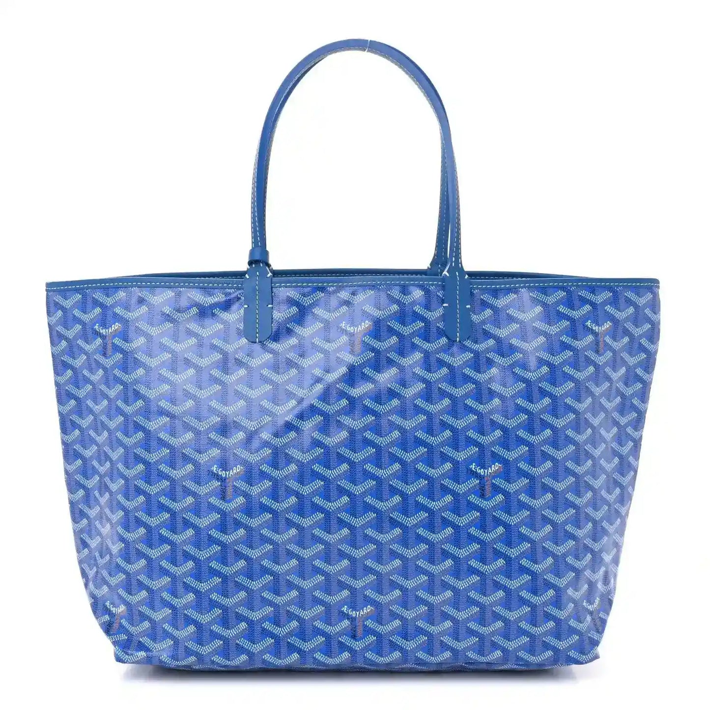 Goyardine Saint Louis PM tote bag in sky blue, structured silhouette with top handles