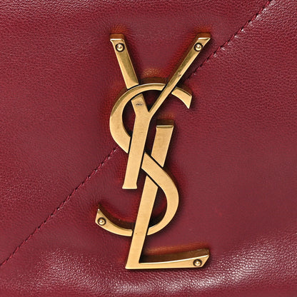 Gold YSL monogram hardware on dark bordeaux quilted lambskin