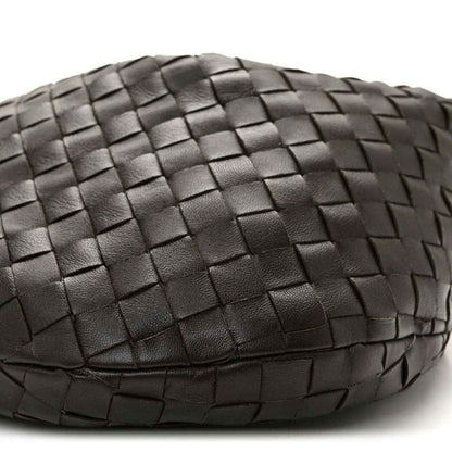 Teen Jodie hobo bag woven nappa leather, dark gray, texture detail close-up