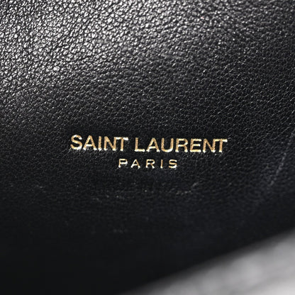 Black leather lining with Saint Laurent Paris logo stitching
