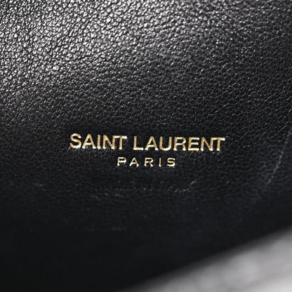 Black leather lining with Saint Laurent Paris logo stitching