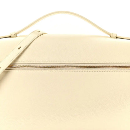 Loro Piana grained calfskin extra pocket pouch with front zipper and leather strap