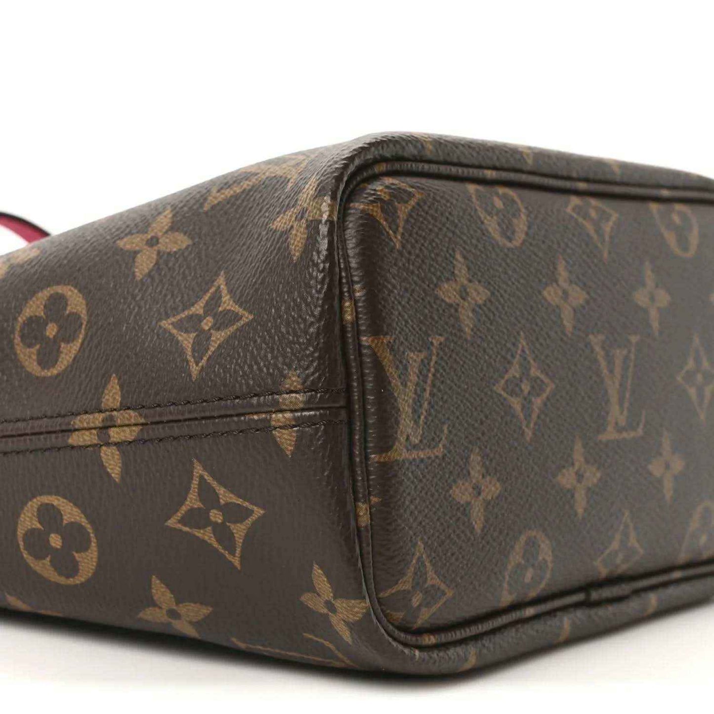 Louis Vuitton monogram small pouch bag side view with rounded corners