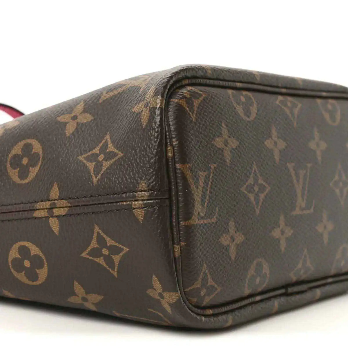 Louis Vuitton monogram small pouch bag side view with rounded corners