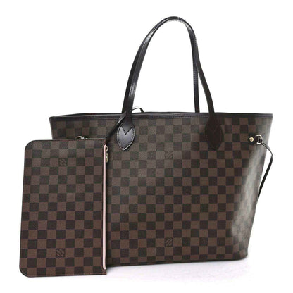 Louis Vuitton Damier Ebene tote bag with detachable pouch and top handles