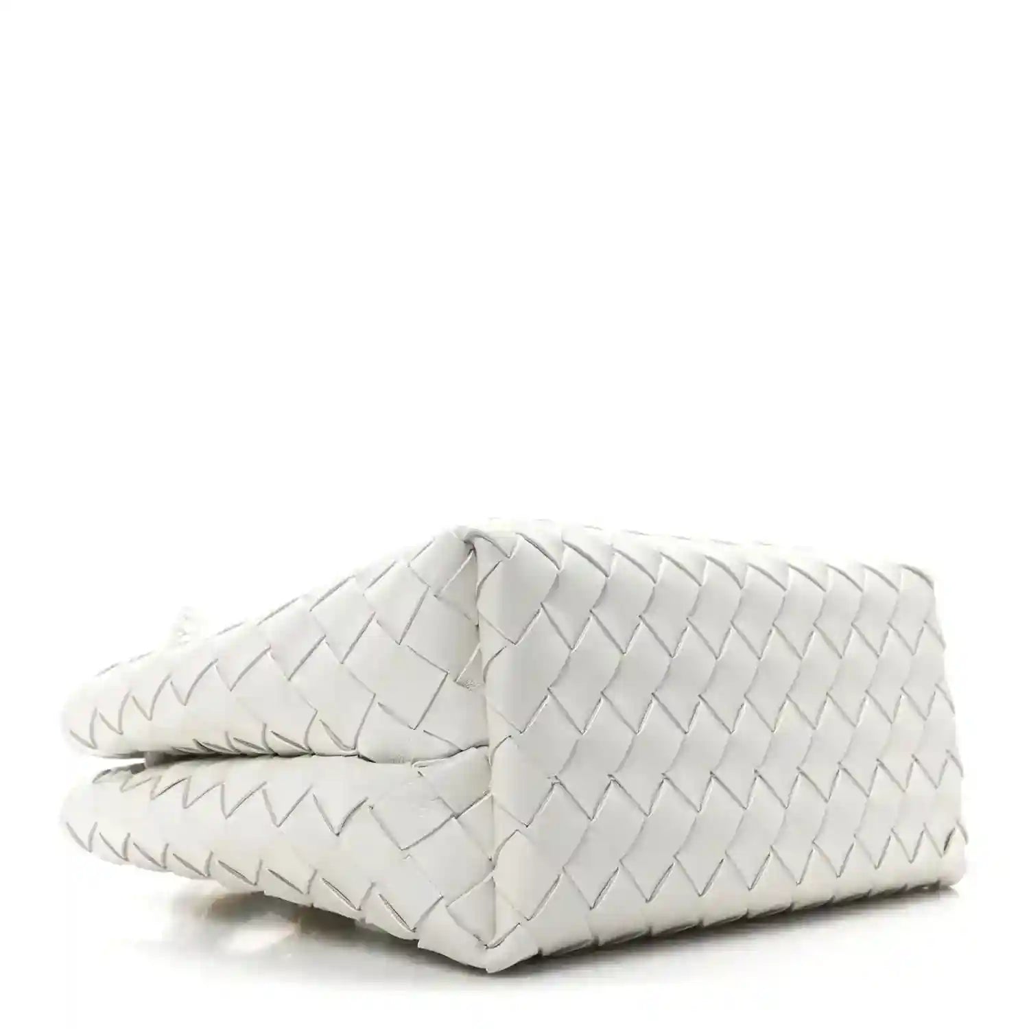 Bottega Veneta Small Andiamo woven nappa leather bag, white with braided handle