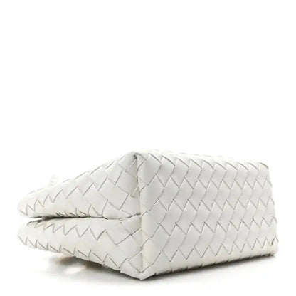 Bottega Veneta Small Andiamo woven nappa leather bag, white with braided handle