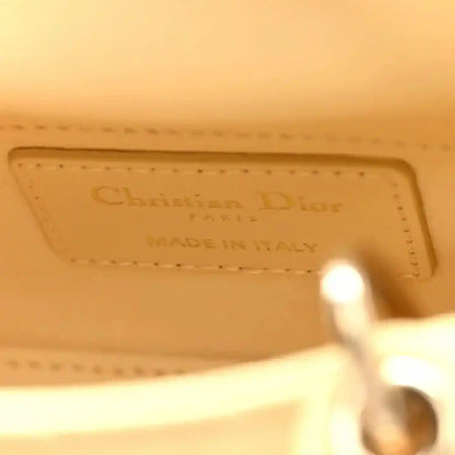 Christian Dior leather stamp and Made in Italy label on the handbag interior