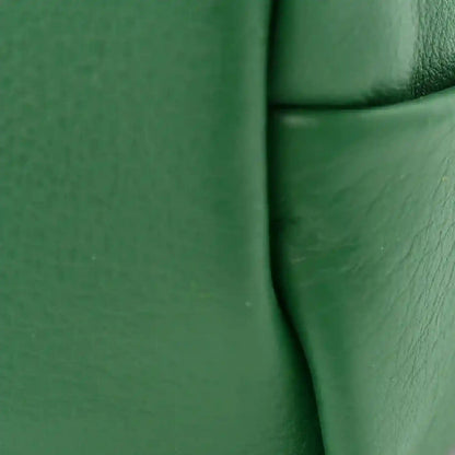 Reversible mini tote bag close-up of green panel and stitched edge