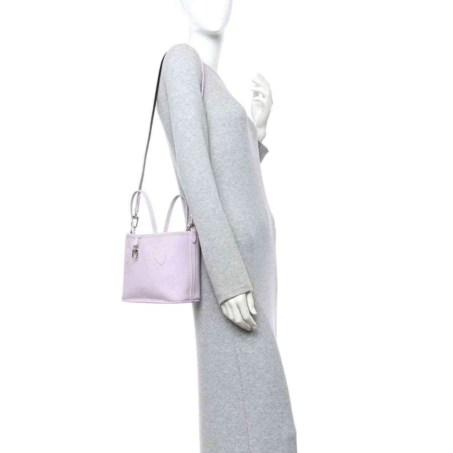 Lilac BB bag with short top handles and front hardware detail