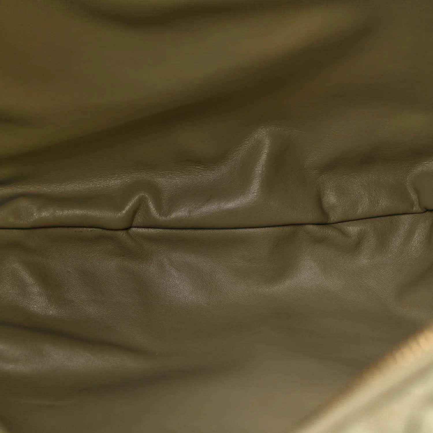 Woven lambskin leather bag interior lining in travertine light taupe
