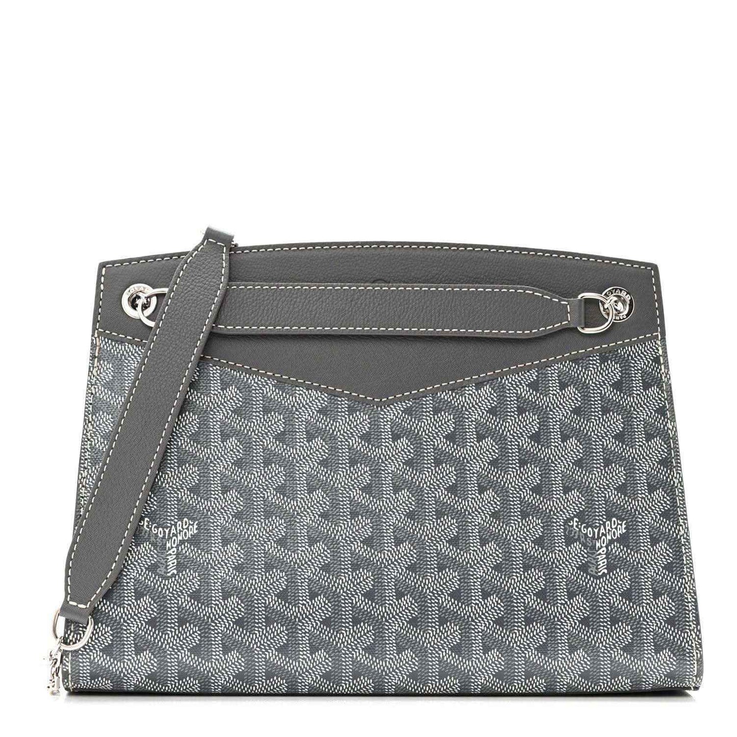 Grey Goyardine Rouette structure shoulder bag with monogram pattern and chain strap