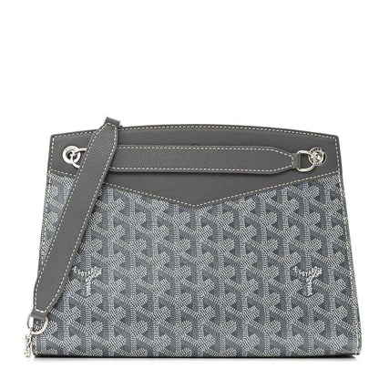 Grey Goyardine Rouette structure shoulder bag with monogram pattern and chain strap