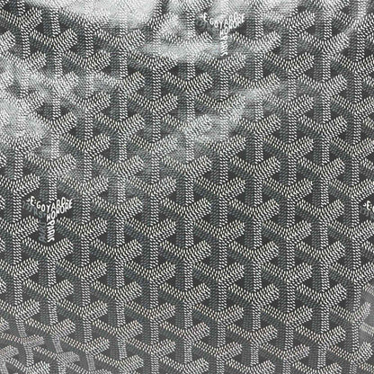 Grey coated canvas with repeating Goyardine pattern and Goyard Paris stamp