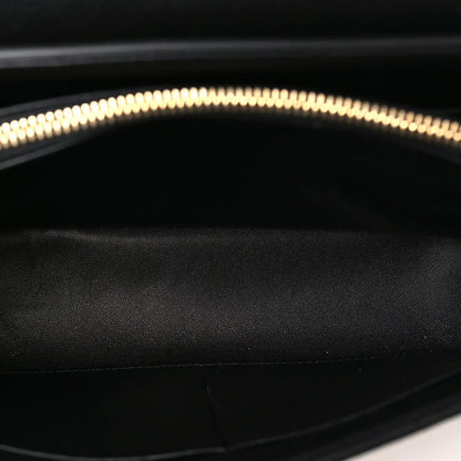 Celine Paris on black leather lining inside medium shoulder bag