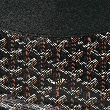 Monogram canvas with black top trim and stitched logo label