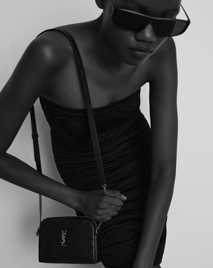 Gaby Quilted Lambskin Zipped Pouch