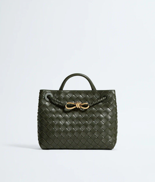 Small Andiamo Intrecciato Lambskin Leather