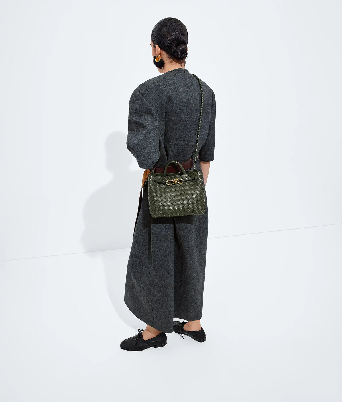 Small Andiamo Intrecciato Lambskin Leather