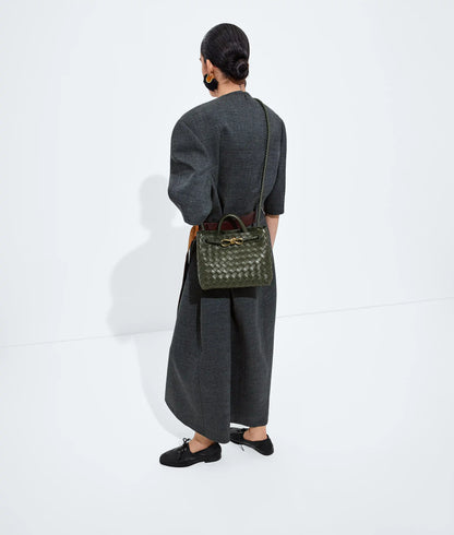 Small Andiamo Intrecciato Lambskin Leather