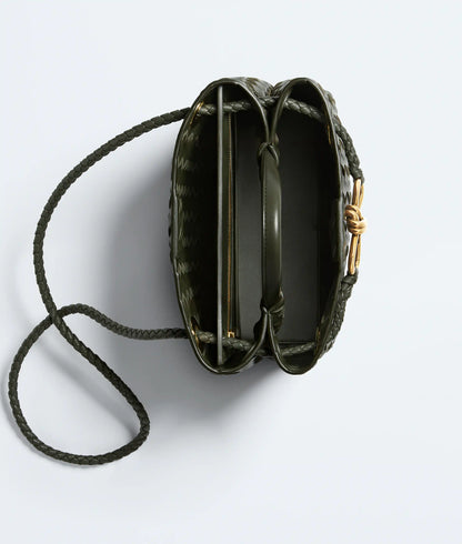 Small Andiamo Intrecciato Lambskin Leather